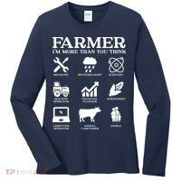 Farmer Gift Idea Farming Agriculture Patriotic Farmer Women's Long Sleeve Shirt thumb 0
