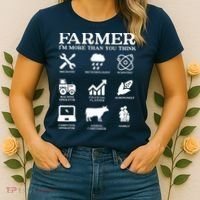 Farmer Gift Idea Farming Agriculture Patriotic Farmer Women's T-Shirt thumb 2