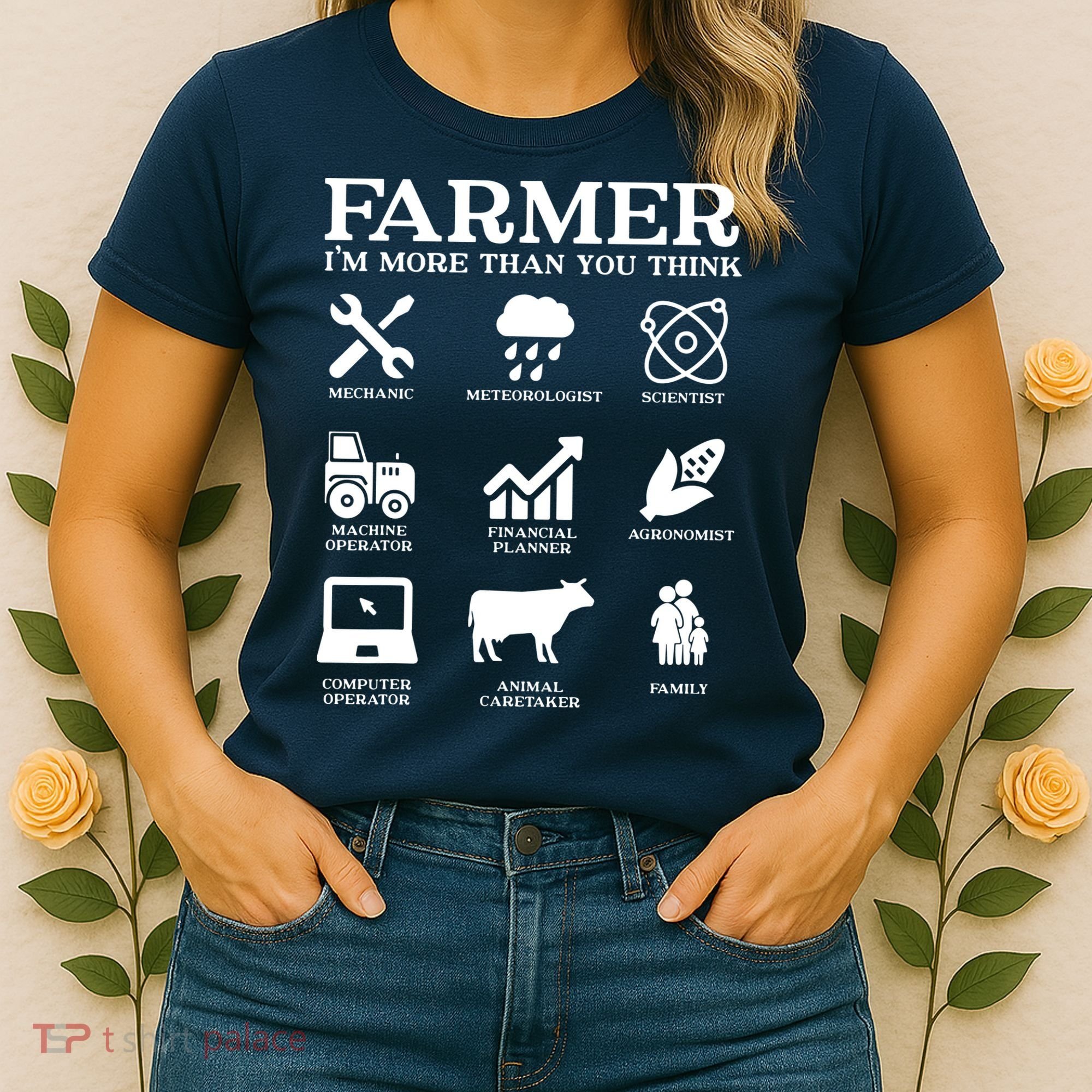 Farmer Gift Idea Farming Agriculture Patriotic Farmer Women's T-Shirt