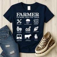 Farmer Gift Idea Farming Agriculture Patriotic Farmer Women's T-Shirt thumb 3