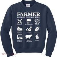 Farmer Gift Idea Farming Agriculture Patriotic Farmer Kids Sweatshirt thumb 0