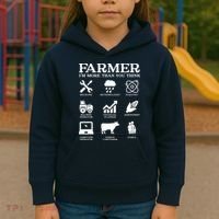 Farmer Gift Idea Farming Agriculture Patriotic Farmer Kids Hoodie thumb 3