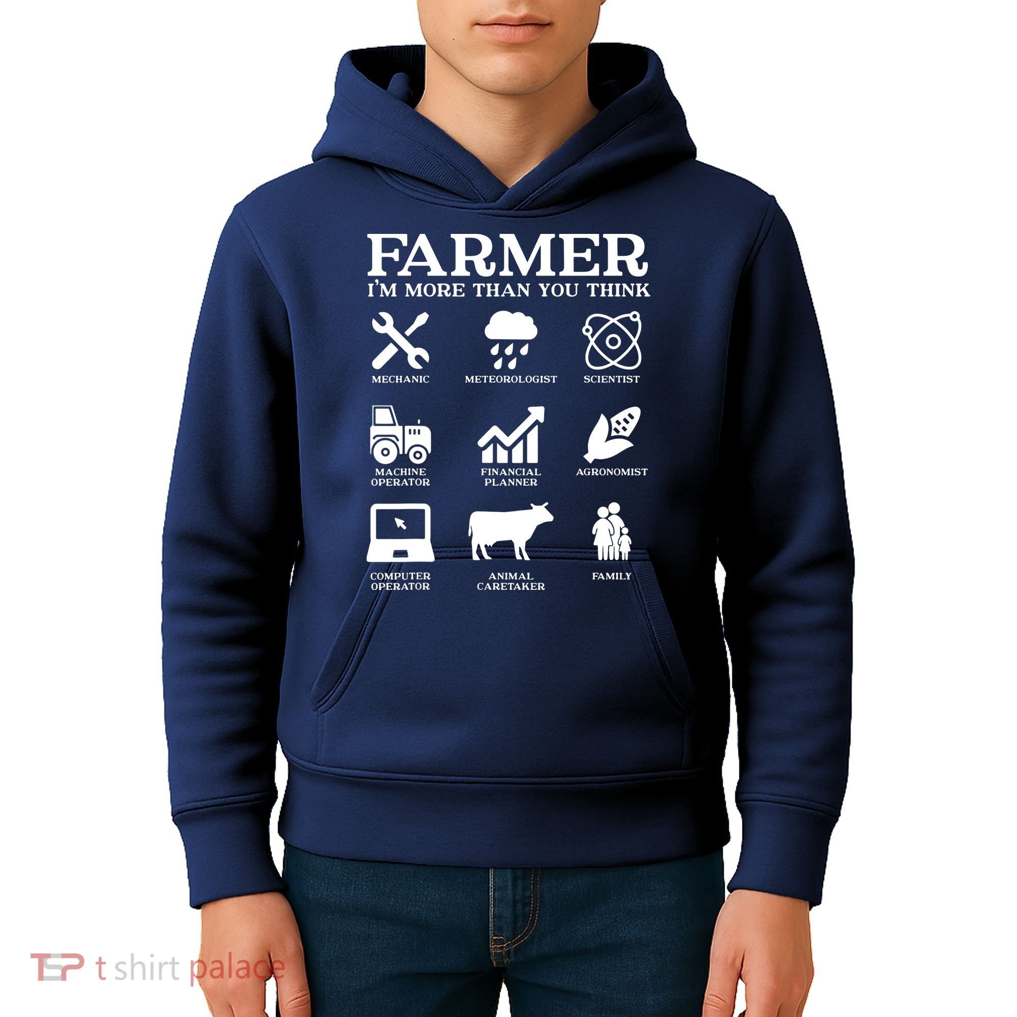 Farmer Gift Idea Farming Agriculture Patriotic Farmer Kids Hoodie