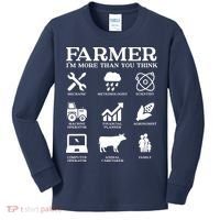Farmer Gift Idea Farming Agriculture Patriotic Farmer Kids Long Sleeve Shirt thumb 0