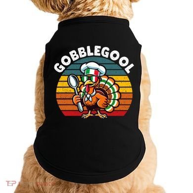 Funny Gobblegool Italian Gobble Turkey Day Fall Thanksgiving Doggie Tank