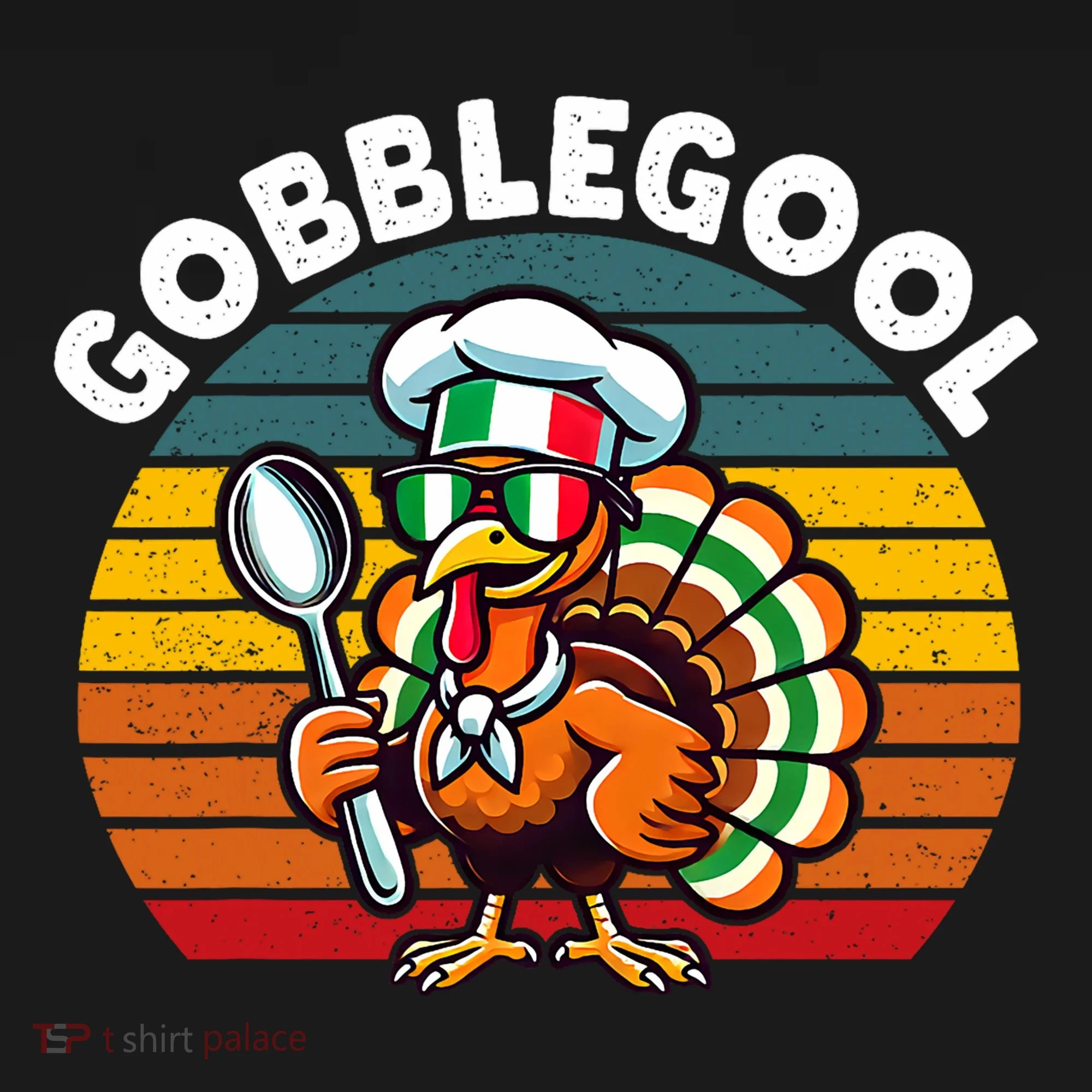 Funny Gobblegool Italian Gobble Turkey Day Fall Thanksgiving Doggie Tank