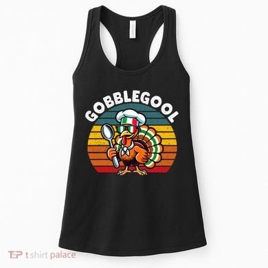Funny Gobblegool Italian Gobble Turkey Day Fall Thanksgiving Women's Tank Top