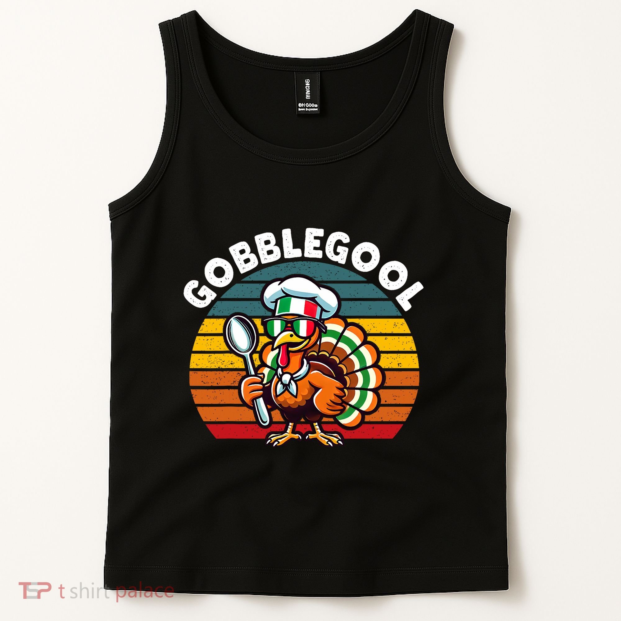 Funny Gobblegool Italian Gobble Turkey Day Fall Thanksgiving Tank Top