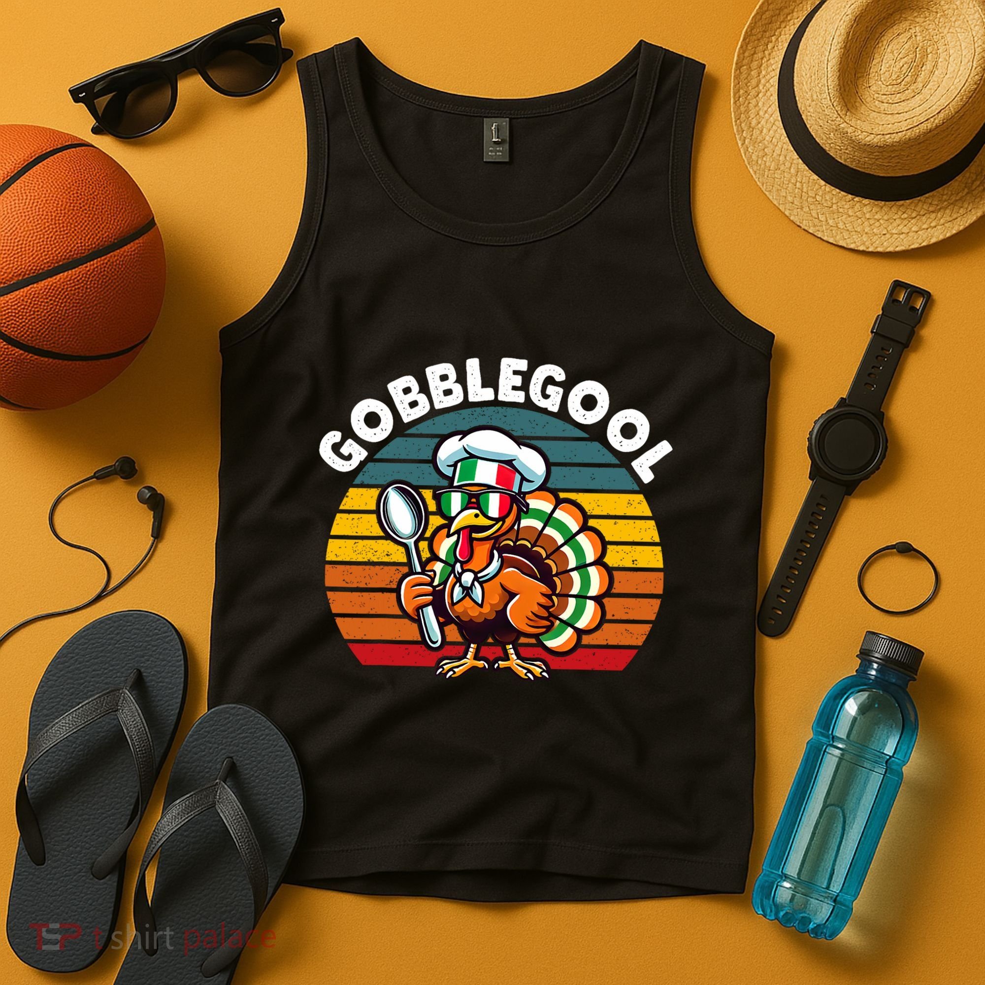 Funny Gobblegool Italian Gobble Turkey Day Fall Thanksgiving Tank Top