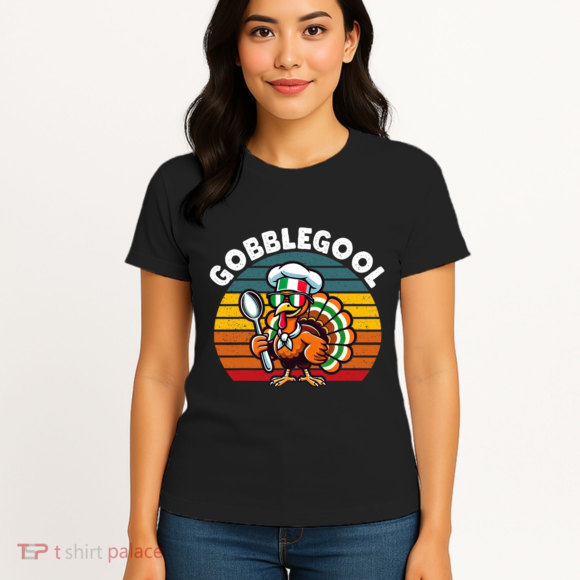 Funny Gobblegool Italian Gobble Turkey Day Fall Thanksgiving Women's T-Shirt