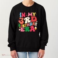 Funny Groovy In My 3rd Birthday Era Three Years Old Birthday Women's Sweatshirt thumb 0