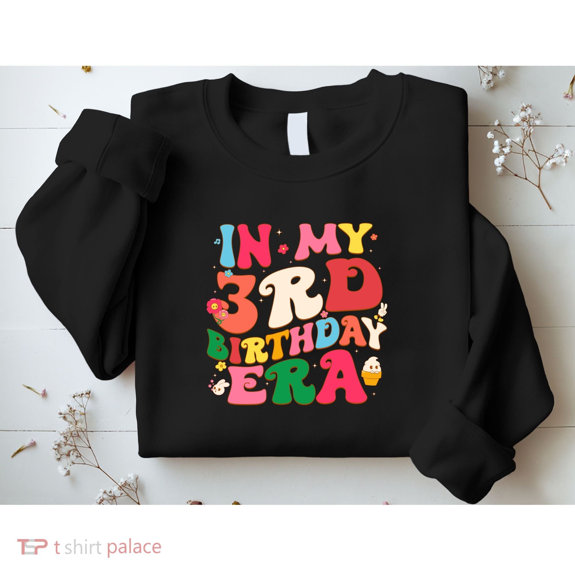 Funny Groovy In My 3rd Birthday Era Three Years Old Birthday Sweatshirt