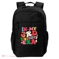 Funny Groovy In My 3rd Birthday Era Three Years Old Birthday Backpack thumb 0