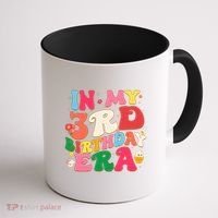 Funny Groovy In My 3rd Birthday Era Three Years Old Birthday Coffee Mug thumb 1