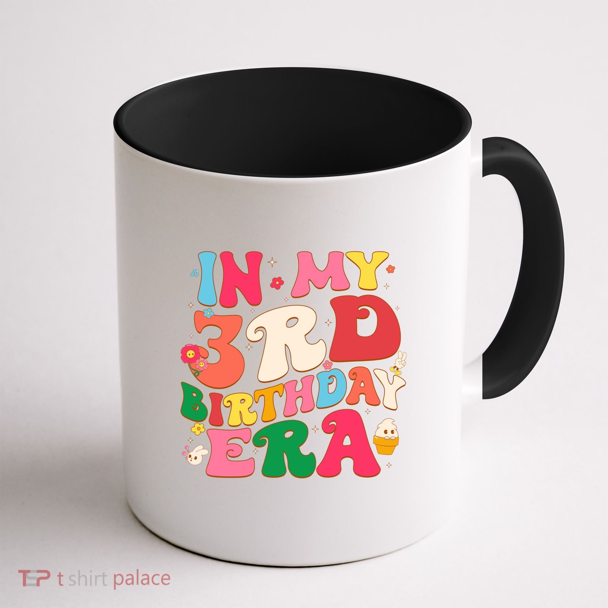 Funny Groovy In My 3rd Birthday Era Three Years Old Birthday Coffee Mug