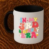 Funny Groovy In My 3rd Birthday Era Three Years Old Birthday Coffee Mug thumb 2