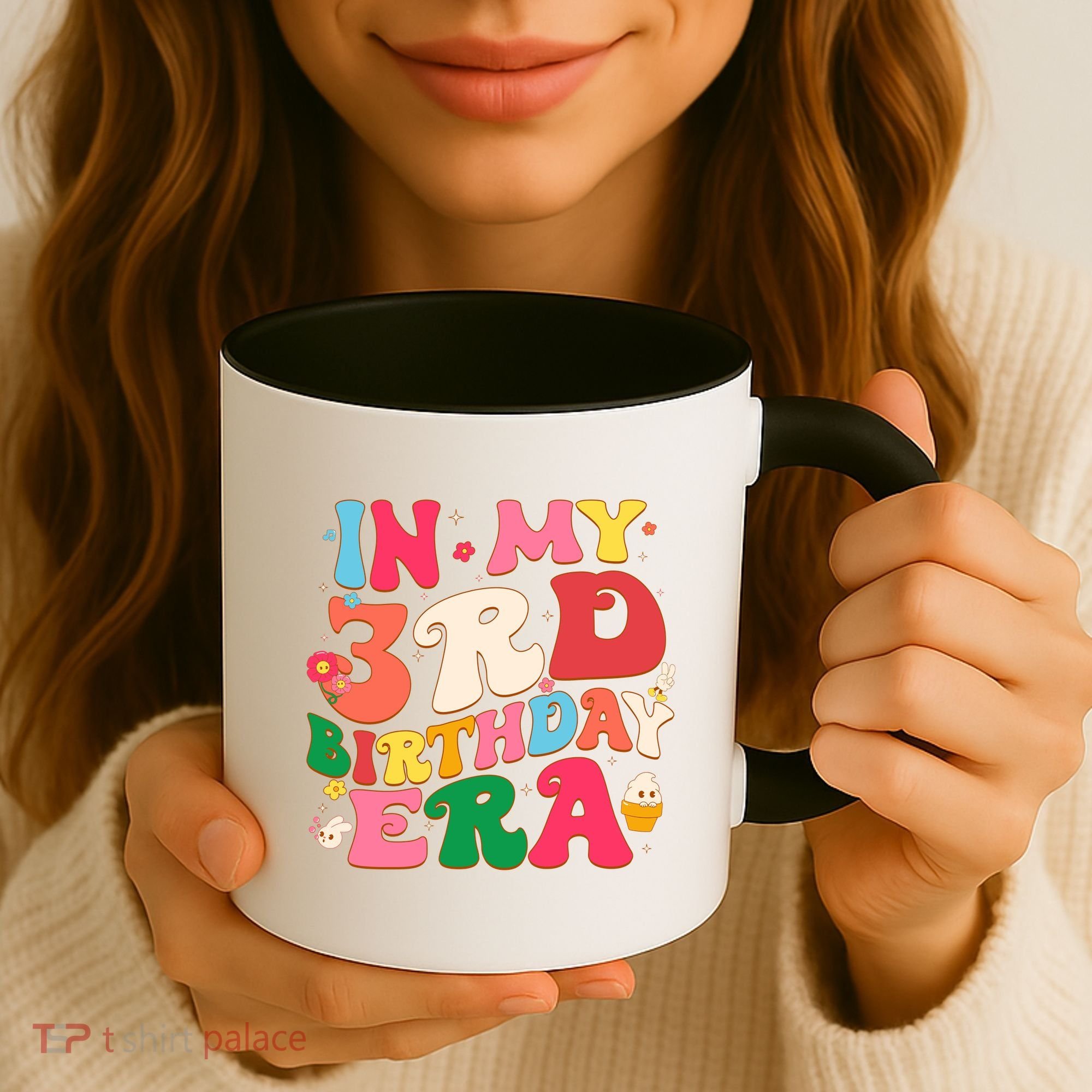 Funny Groovy In My 3rd Birthday Era Three Years Old Birthday Coffee Mug