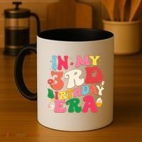 Funny Groovy In My 3rd Birthday Era Three Years Old Birthday Coffee Mug thumb 4