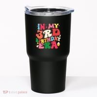 Funny Groovy In My 3rd Birthday Era Three Years Old Birthday Tumbler thumb 0