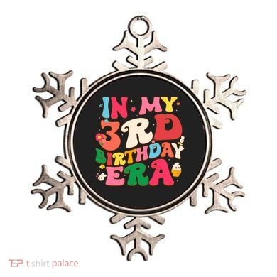 Funny Groovy In My 3rd Birthday Era Three Years Old Birthday Ornament
