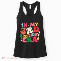 Funny Groovy In My 3rd Birthday Era Three Years Old Birthday Women's Tank Top thumb 0