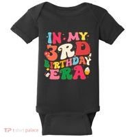 Funny Groovy In My 3rd Birthday Era Three Years Old Birthday Baby Bodysuit thumb 0