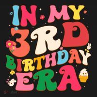 Funny Groovy In My 3rd Birthday Era Three Years Old Birthday Baby Bodysuit thumb 2