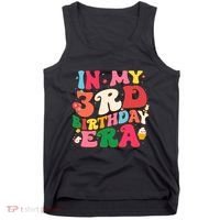 Funny Groovy In My 3rd Birthday Era Three Years Old Birthday Tank Top thumb 0