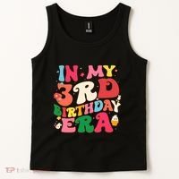 Funny Groovy In My 3rd Birthday Era Three Years Old Birthday Tank Top thumb 2