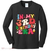 Funny Groovy In My 3rd Birthday Era Three Years Old Birthday Kids Long Sleeve Shirt thumb 0