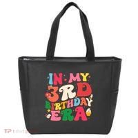 Funny Groovy In My 3rd Birthday Era Three Years Old Birthday Tote Bag thumb 0