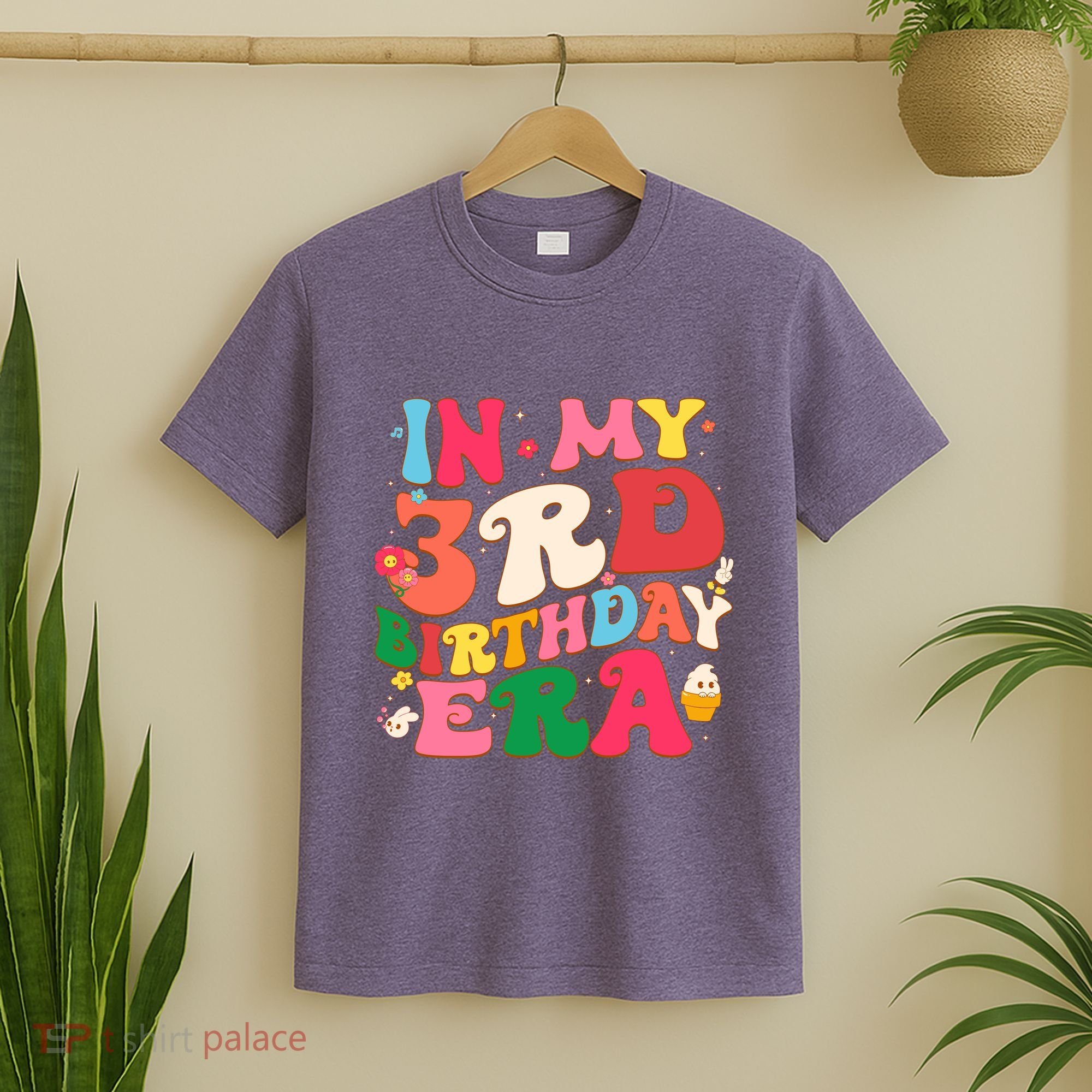 Funny Groovy In My 3rd Birthday Era Three Years Old Birthday T-Shirt