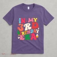 Funny Groovy In My 3rd Birthday Era Three Years Old Birthday T-Shirt thumb 4