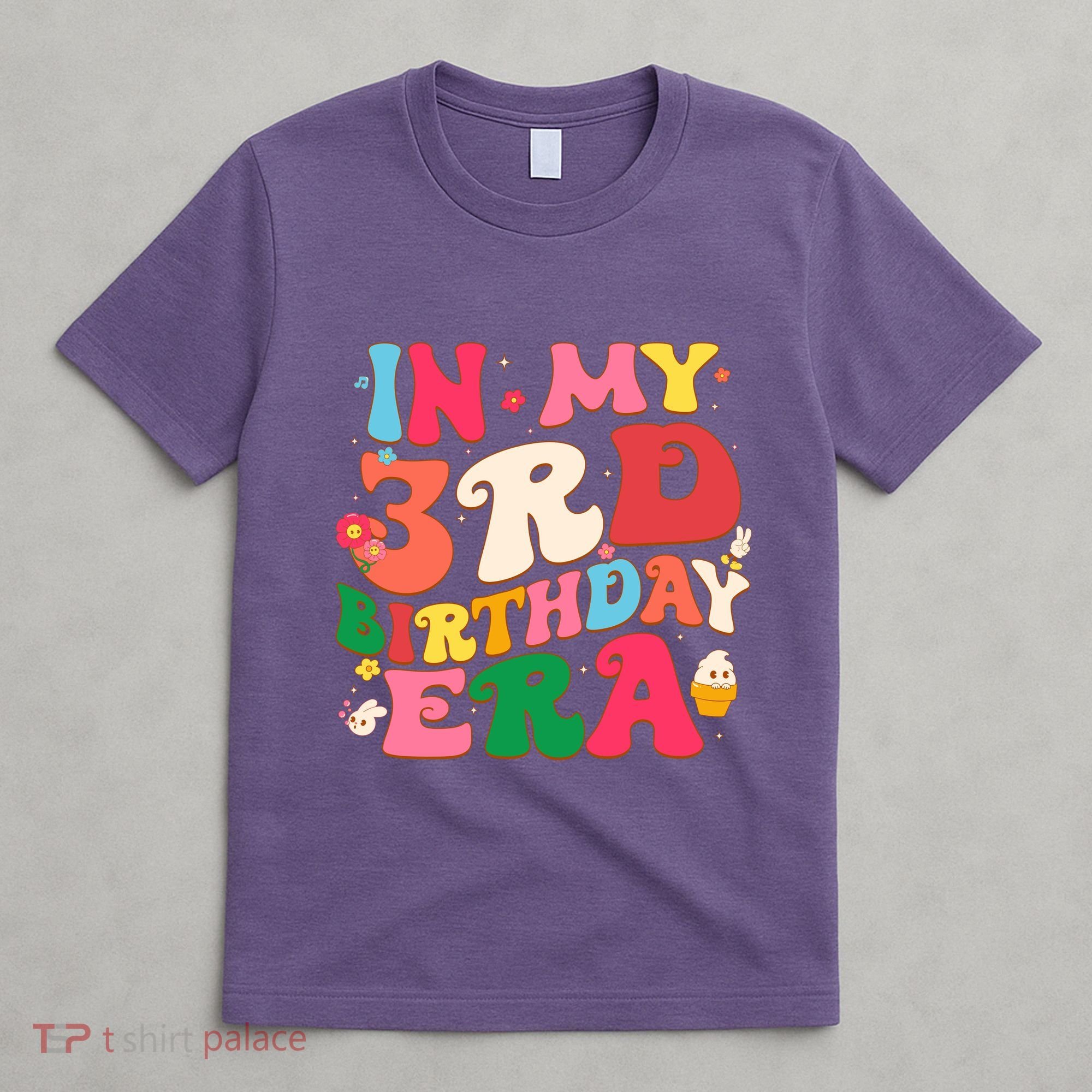 Funny Groovy In My 3rd Birthday Era Three Years Old Birthday T-Shirt