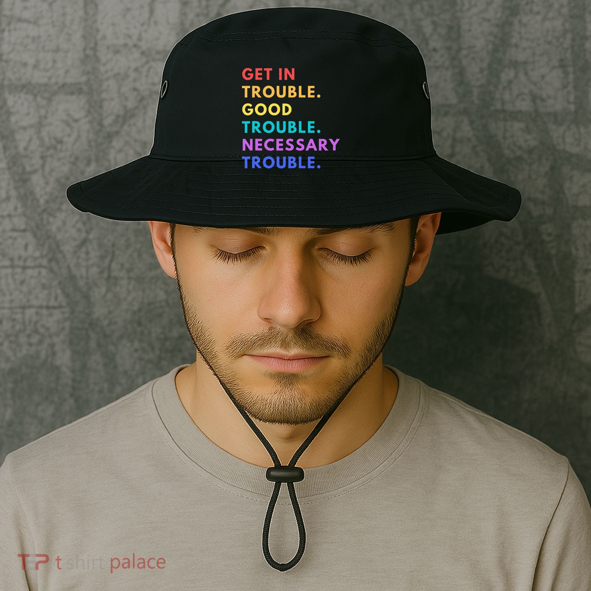 Funny Get In Good Necessary Trouble Bucket Hat