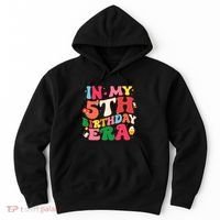 Funny Groovy In My 5th Birthday Era Five Years Old Birthday Hoodie thumb 0
