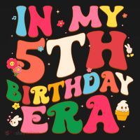Funny Groovy In My 5th Birthday Era Five Years Old Birthday Hoodie thumb 7
