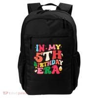 Funny Groovy In My 5th Birthday Era Five Years Old Birthday Backpack thumb 0