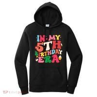 Funny Groovy In My 5th Birthday Era Five Years Old Birthday Women's Hoodie thumb 0
