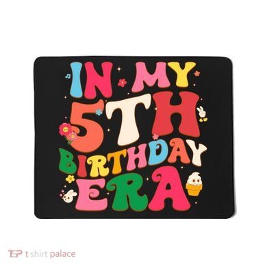 Funny Groovy In My 5th Birthday Era Five Years Old Birthday Mousepad