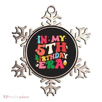 Funny Groovy In My 5th Birthday Era Five Years Old Birthday Ornament