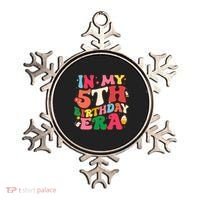 Funny Groovy In My 5th Birthday Era Five Years Old Birthday Ornament thumb 0
