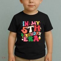 Funny Groovy In My 5th Birthday Era Five Years Old Birthday Toddler T-Shirt thumb 2