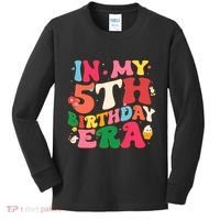 Funny Groovy In My 5th Birthday Era Five Years Old Birthday Kids Long Sleeve Shirt thumb 0