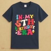 Funny Groovy In My 5th Birthday Era Five Years Old Birthday T-Shirt thumb 4