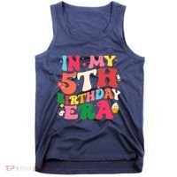 Funny Groovy In My 5th Birthday Era Five Years Old Birthday Tank Top thumb 0