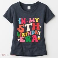 Funny Groovy In My 5th Birthday Era Five Years Old Birthday Women's T-Shirt thumb 0
