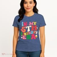 Funny Groovy In My 5th Birthday Era Five Years Old Birthday Women's T-Shirt thumb 4