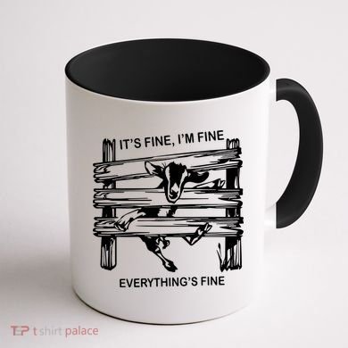 Funny Goat Its Fine Im Fine Everything Is Fine Coffee Mug back