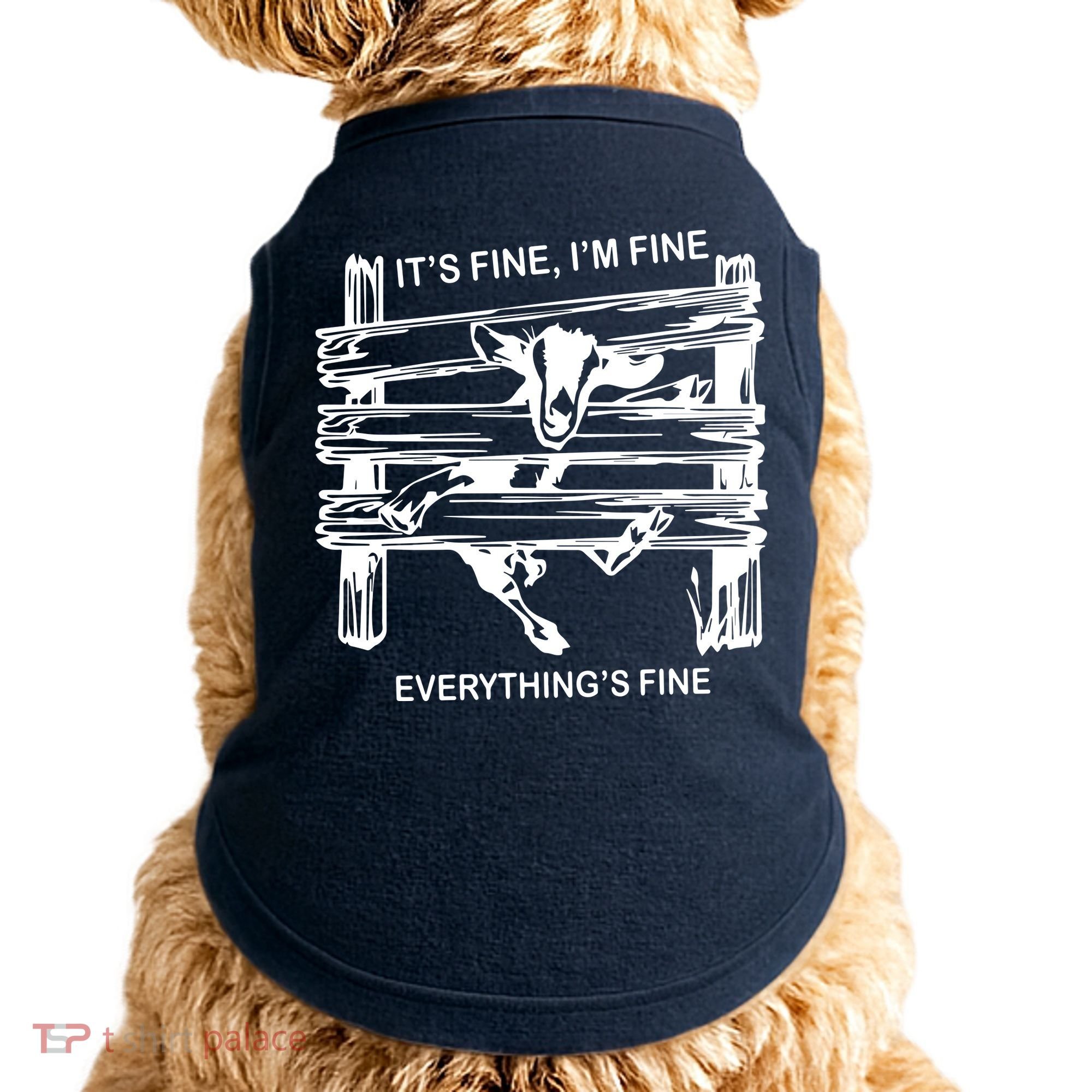 Funny Goat Its Fine Im Fine Everything Is Fine Doggie Tank